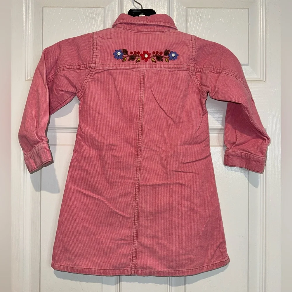 OshKosh B'gosh Pink Embroidered Corduroy Girls Dress. Size 4T